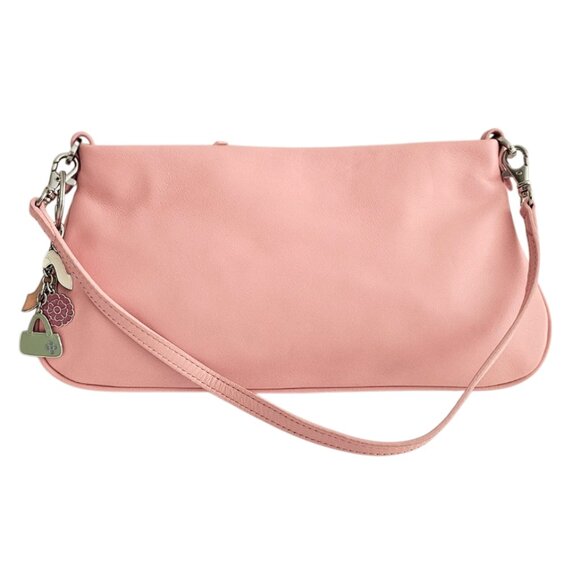 Casual Corner Leather Baguette Shoulder Bag Clutch | NWT | Salmon Pink - Picture 5 of 12